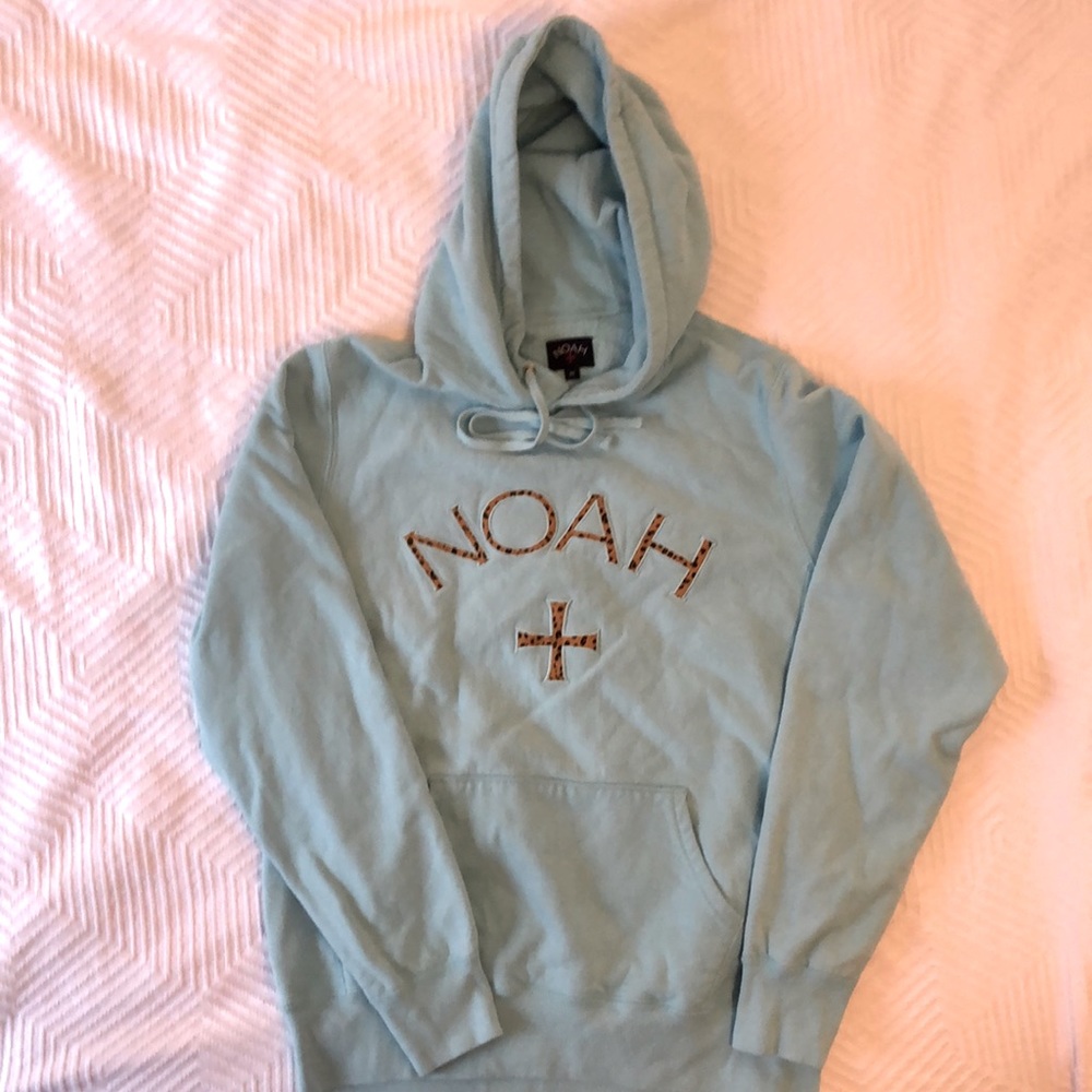 Noah hoodie, Medium, teal and cheetah